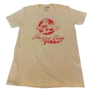Stranger Things Surfer Boy Pizza Yellow Unisex T-Shirt Size L
